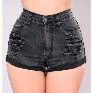stretchy high waisted denim shorts